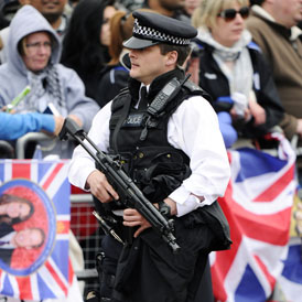 Scotland Yard said they had made no arrests on Friday and had received no reports of serious disorder as 5,000 officers mounted the biggest security operation seen in central London for a generation