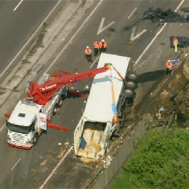 Two killed in M11 motorway coach crash