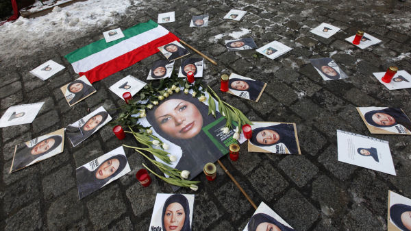 Pictures of Iranian student Neda Agha-Soltan, who was killed during anti-government protests. (Reuters)