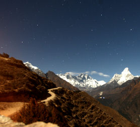 Mount Everest range seen from Syangboche, a small Himalayan settlement. (Getty)