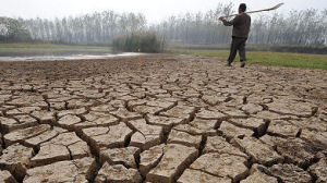 Drought leads to dry cracked earth. (Getty)