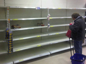Empty supermarket shelves - West Malling