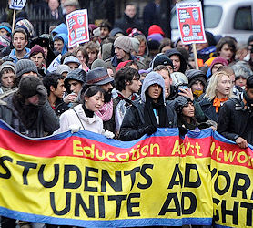 Students protest in London over tuition fees (Reuters)