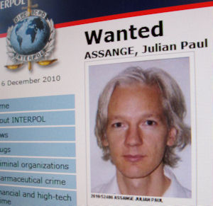 Wikileaks founder Julian Assange who was released on bail earlier this afternoon