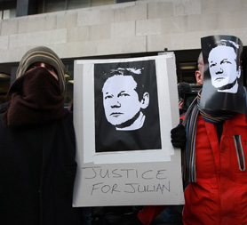 WikiLeaks protests (Getty) 