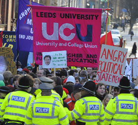 Students protest over tuition fees (Reuters)