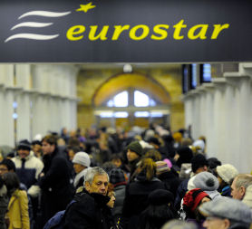Eurostar passengers queuing for a second day (Reuters)