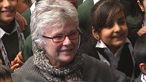 Actress Julie Walters attends a FilmClub screening at Holly Lodge school in Smethwick