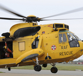 RAF Sea King helicopter co-piloted by Prince William at RAF Valley in Anglesey (Reuters)