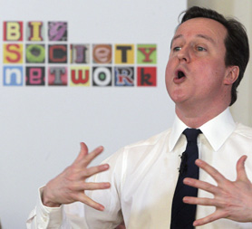 David Cameron speaking at the Big Society launch (Reuters)