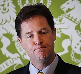 Deputy Prime Minister Nick Clegg signals a split in the coalition government over control orders (Image: Getty)