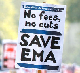 Students are protesting against plans to axe EMA (Getty)