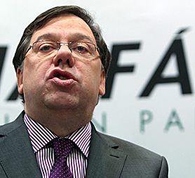 Irish Prime Minister Brian Cowen has stepped down as leader of the ruling Fianna Fail party (Image: Getty)