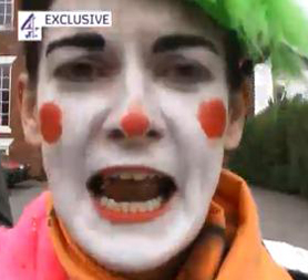 'Undercover police officer' filmed in clown costume