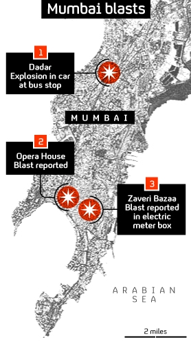 Three blasts hit Mumbai, India's financial capital