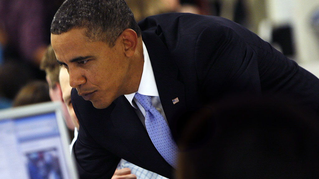Elite Facebook? Obama checks his friends list. (Getty)