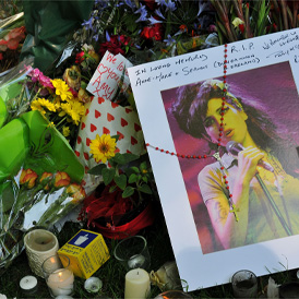Tributes have been paid to the singer outside her north London home (Getty images)