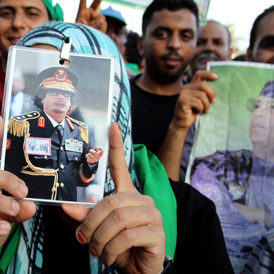 Pro-Gaddafi marches continue to take place, four months after the Nato air campaign started (Getty images)