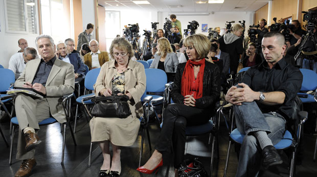 Families of AF 447 crash victims at the press conference (Getty)