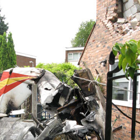 Picture of the site of the crash (courtesy of Greater Manchester police)