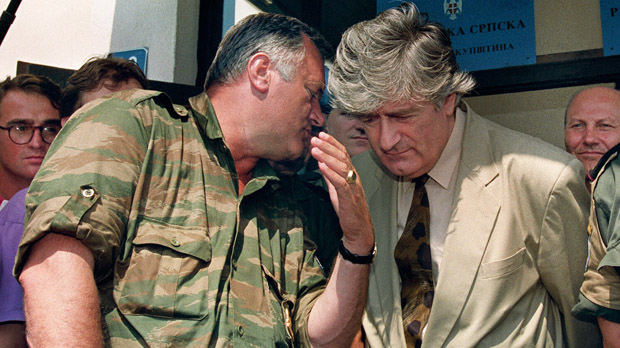 Mladic with Serb leader Radovan Karadzic in 1993 (Getty)