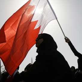 A Bahraini protester in February (Getty)