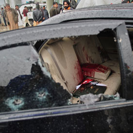 Mr Bhatti's car sprayed with 25 bullets by gunmen in an Islamabad suburb (Getty)