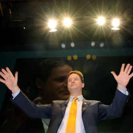 Nick Clegg at the Liberal Democrat conference (Reuters)