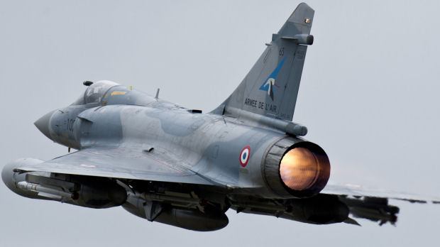 Libya: A French Mirage 2000-5 aircraft moments after taking off from the Dijon military base (Reuters)
