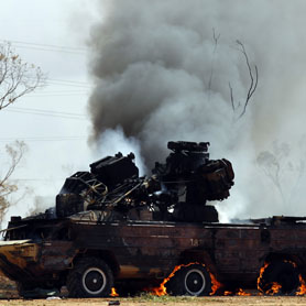 Libya: Gaddafi base hit in second night of allied bombing