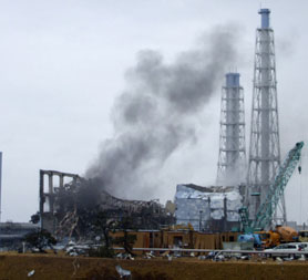 Japan crisis: smoke rises from Fukushima nuclear plant. (Reuters/TEPCO)