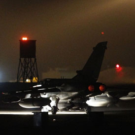 A Tornado fighter prepares to take off from RAF Marham