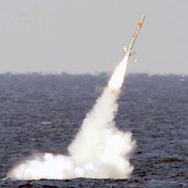A Tomahawk missile is launched from a US submarine (Reuters)