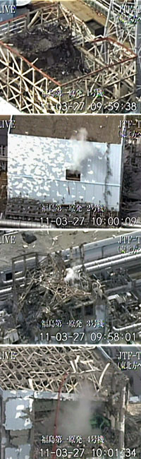 Four of the stricken reactos at Fukushima (reuters)