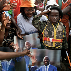 A public rally in support of Laurent Gagbo in Abidjan (Getty)