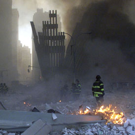 File picture shows firemen working around the World Trade Center after both towers collapsed in New York (Reuters)