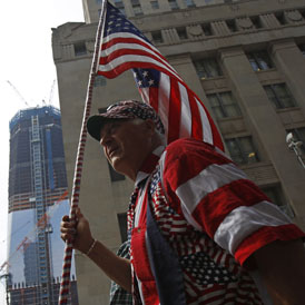 Celebrations near New York's World Trade Centre (Reuters)
