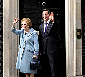 Margaret Thatcher with David Cameron in 2010 (Image: Getty) 