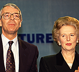 Margaret Thatcher and John Major (Image: Getty)