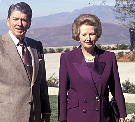 Margaret Thatcher with Ronald Reagan (Image: Getty)