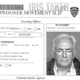Ex-IMF boss Dominique Strauss-Kahn's prison card (Reuters) 