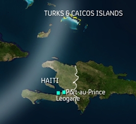 Map of Haiti, showing the capital, Port-au-Prince
