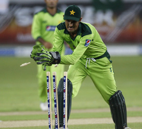 Pakistan's wicket keeper Zulqarnain Haider playing in the one day series against South Africa in Dubai (Reuters)
