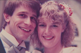 Mark and Debbie Phillips on their wedding day