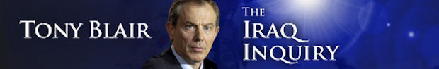 Tony Blair at the Iraq inquiry.