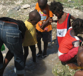 A camp in Haiti's Port-au-Prince, where cholera has been reported (Franz Saintil).