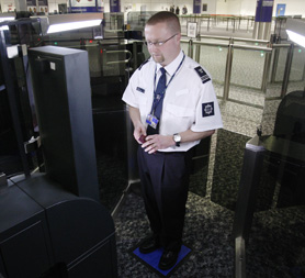 A UK border agency worker at Gatwick airport