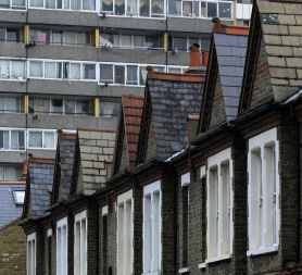 Terraced houses and flats. Housing Minister Grant Shapps has announced plans to limit social housing tenancy agreements to as little as two years (credit:Reuters).