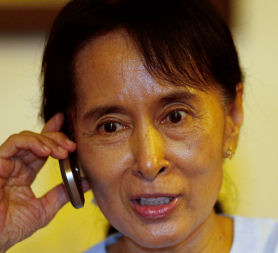 Burma's Aung San Suu Kyi has been reunited with her son