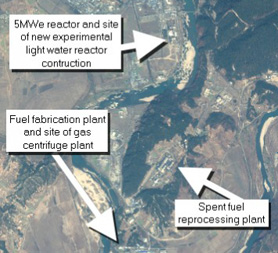 Satellite view of the Yongbyon nuclear development site in North Korea (credit: ISIS)